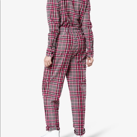 Pink plaid GANNI jumpsuit Size Small (DK 34) - Picture 3 of 12